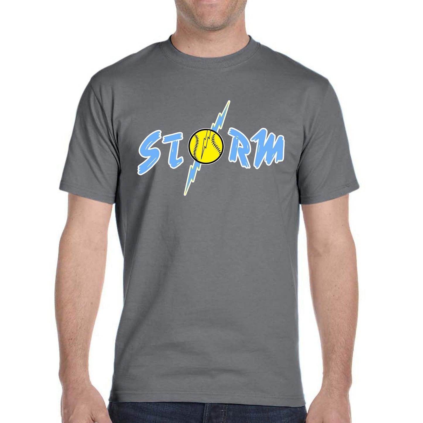 Storm ( White Outline ) Charcoal Short Sleeve Tee Adult & Youth : TAT 10-14 business days from purchase date
