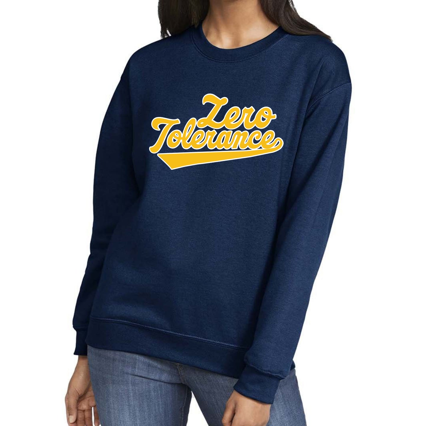 Zero Tolerance Navy Crewneck Sweatshirt Adult : TAT 10-14 business days from purchase date