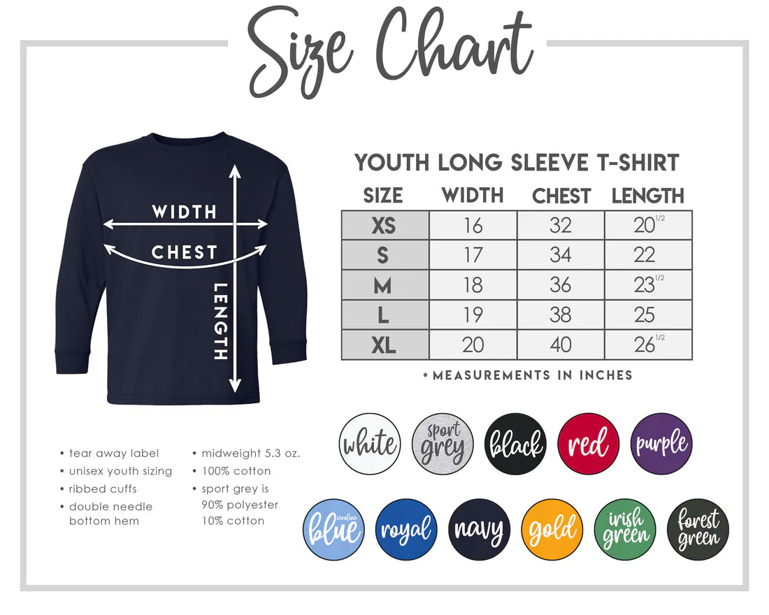 Storm Black Long Sleeve Adult & Youth : TAT 10-14 business days from purchase date