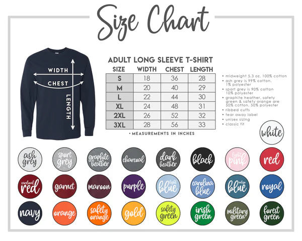 Storm Black Long Sleeve Adult & Youth : TAT 10-14 business days from purchase date