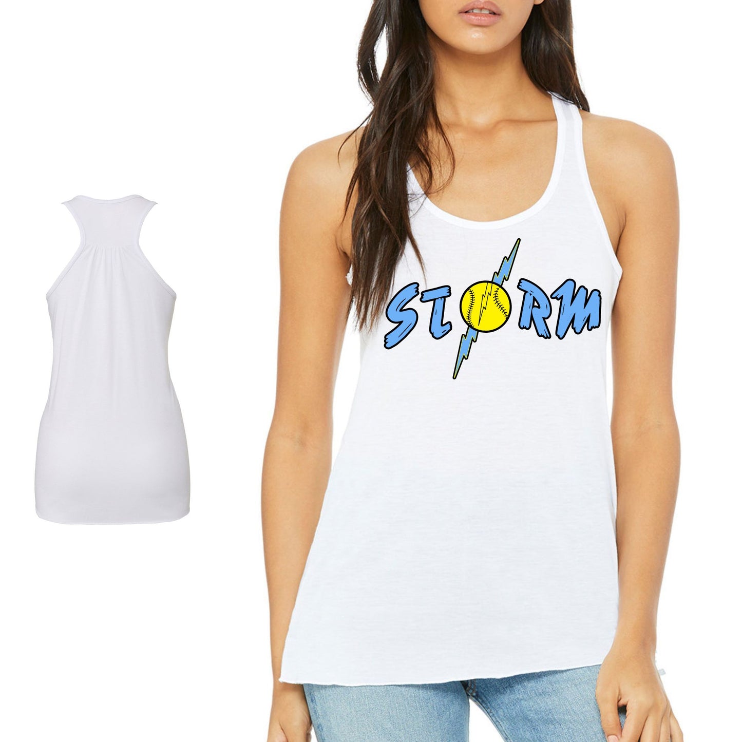 Storm White Racerback Tank Ladies : TAT 10-14 business days from purchase date