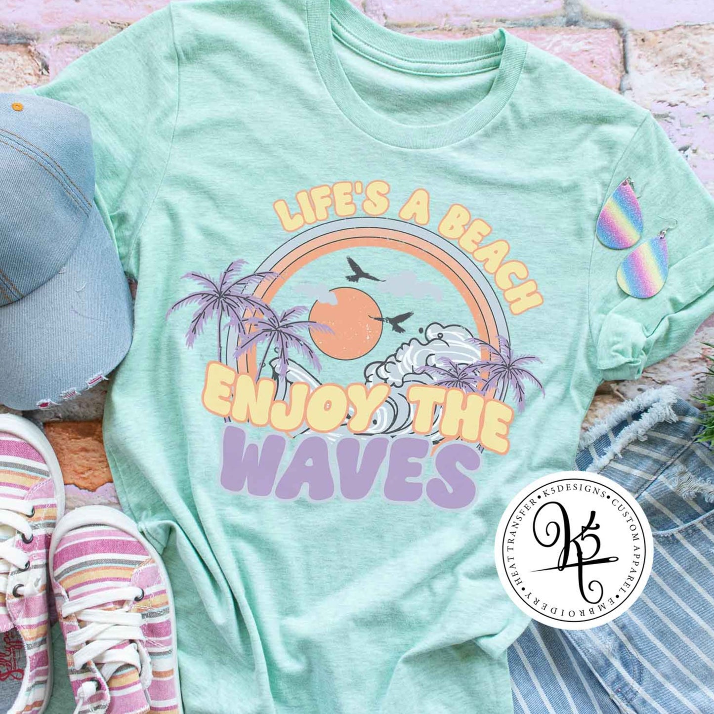 Lifes A Beach Enjoy The Waves / Adult / Short Sleeve