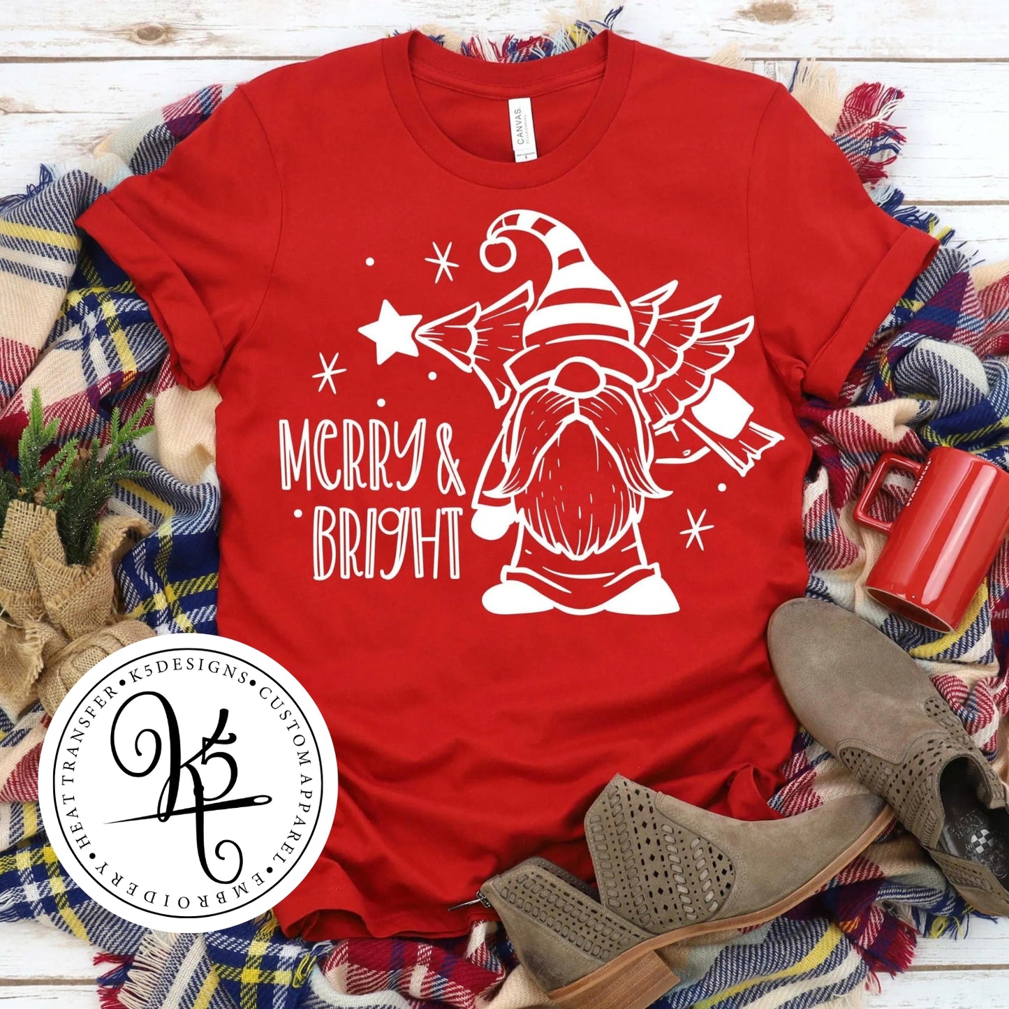 Merry & Bright - Gnome / Adult / Short Sleeve