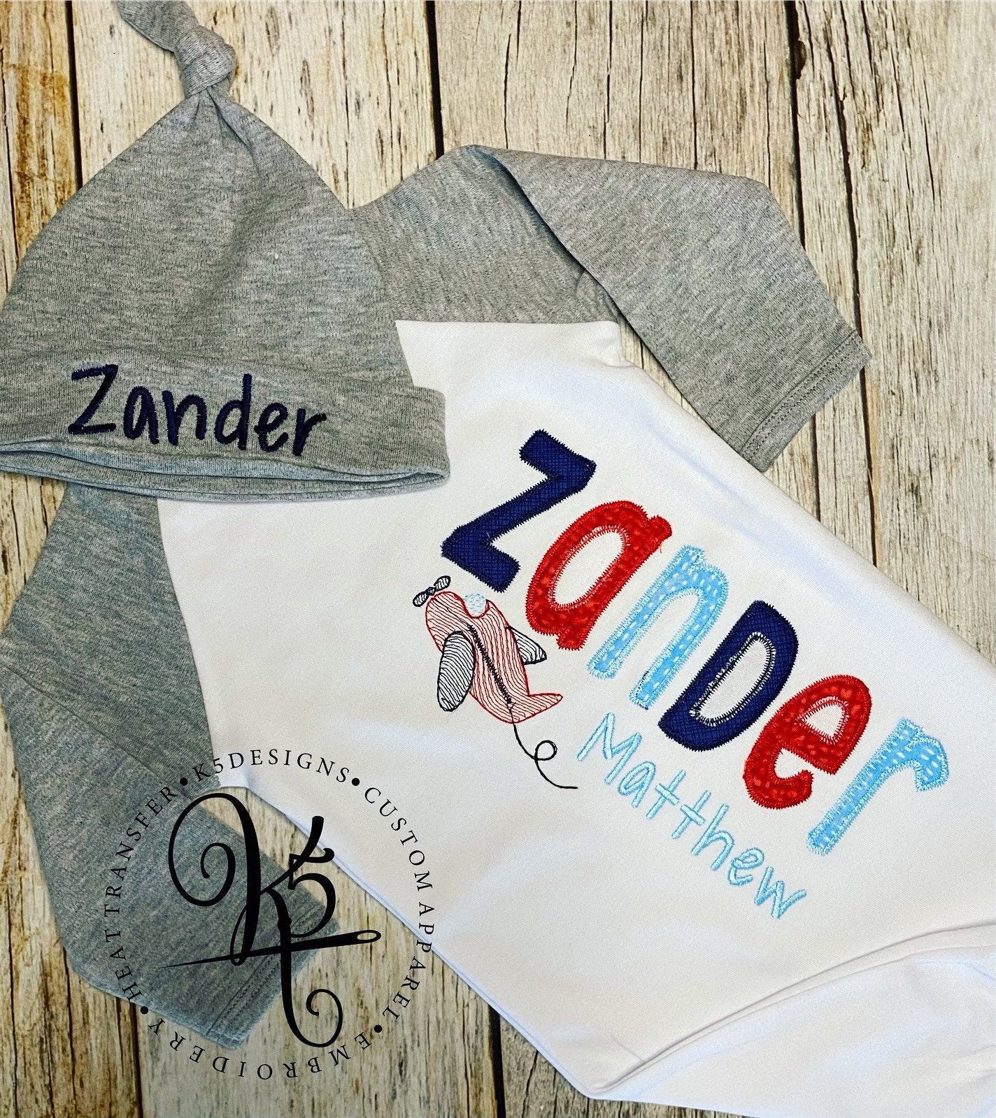 Airplane Baby Gown : 0-3 months