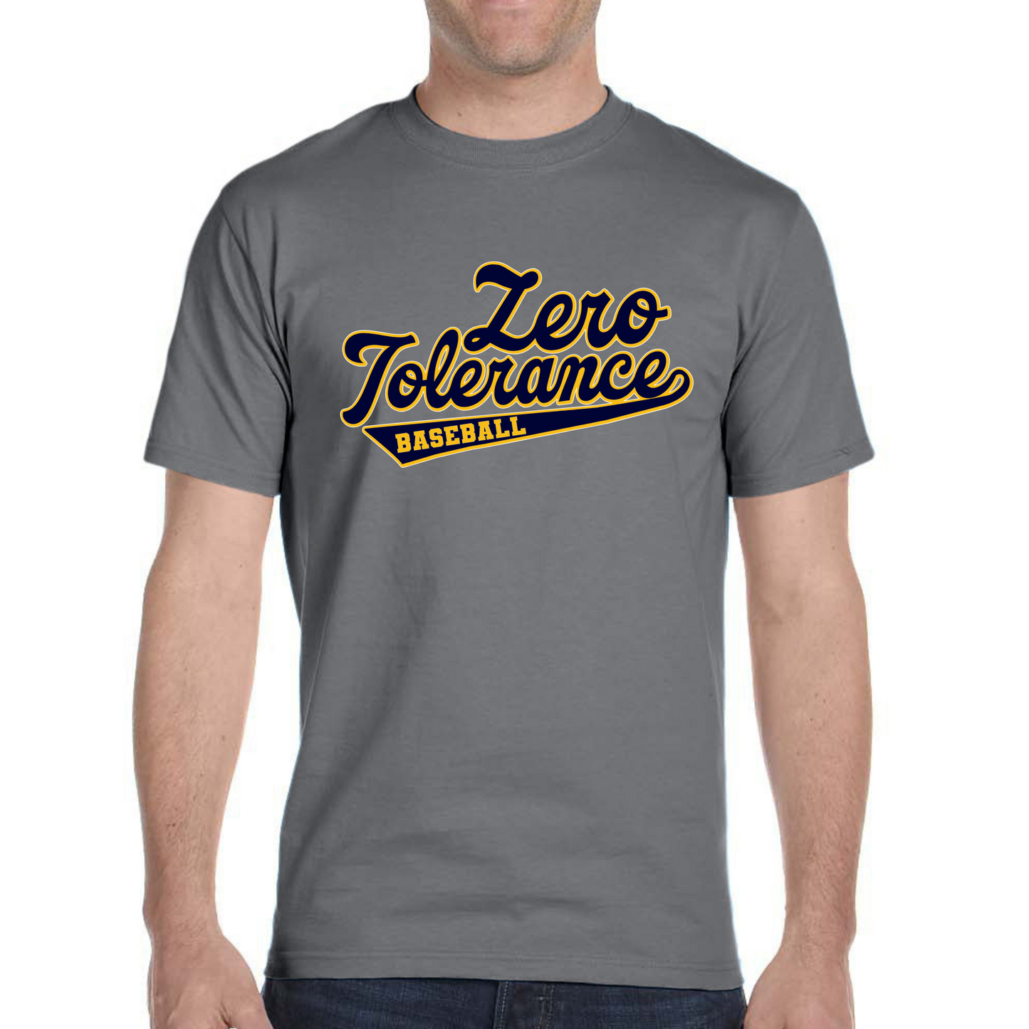 Zero Tolerance Charcoal BASEBALL Short Sleeve Tee Adult & Youth  : TAT 10-14 business days from purchase date