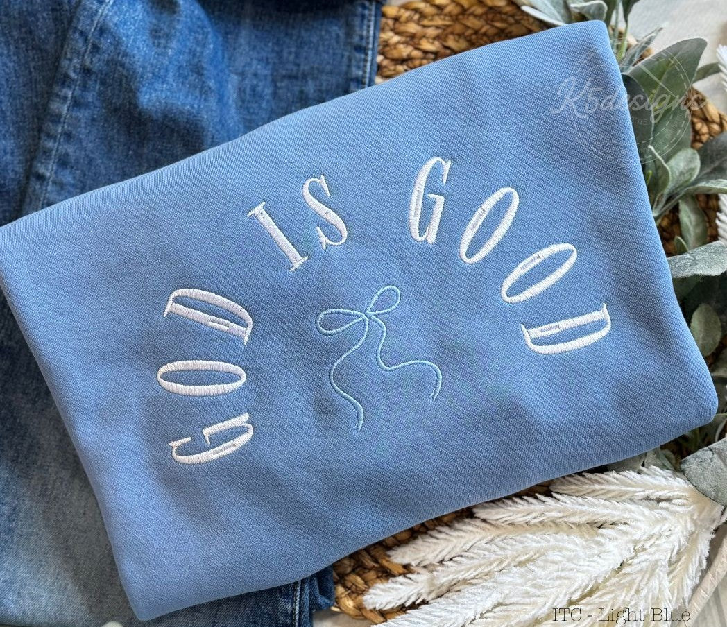 God Is Good Embroidered Crewneck
