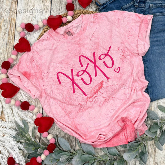 XOXO Embroidered Valentine Shirt | Comfort Colors Colorblast® Hibiscus