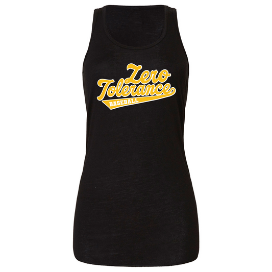 Zero Tolerance BASEBALL Navy Racerback Tank Ladies  : TAT 10-14 business days from purchase date