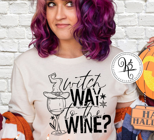 Witch Way To The Wine / Adult / Short Sleeve