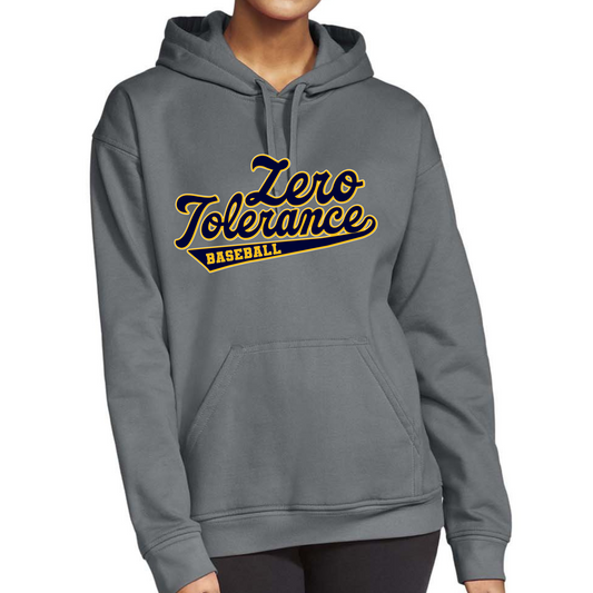 Zero Tolerance BASEBALL Charcoal Hooded Sweatshirt Adult  : TAT 10-14 business days from purchase date