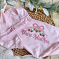 Personalized Baby Gown & Hat Set | Strawberry Embroidered Newborn Outfit | Custom Baby Girl Coming Home Outfit | Hospital Outfit Girl