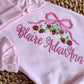 Personalized Baby Gown & Hat Set | Strawberry Embroidered Newborn Outfit | Custom Baby Girl Coming Home Outfit | Hospital Outfit Girl
