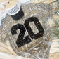 Sequin Game Day T Shirt | Custom Number Sports Tee | Camo Sequin Applique Shirt | Football Baseball Basketball