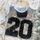 Sequin Game Day T Shirt | Custom Number Sports Tee | Camo Sequin Applique Shirt | Football Baseball Basketball