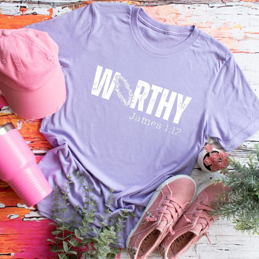 Worthy – James 1:12 / Adult / Youth / Dark Lavender
