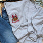 Embroidered Football Bow Crewneck Sweatshirt