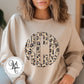 Leopard Faux Glitter Monogram / Adult / Youth / Short Sleeve / Long Sleeve / Crewneck Sweatshirt