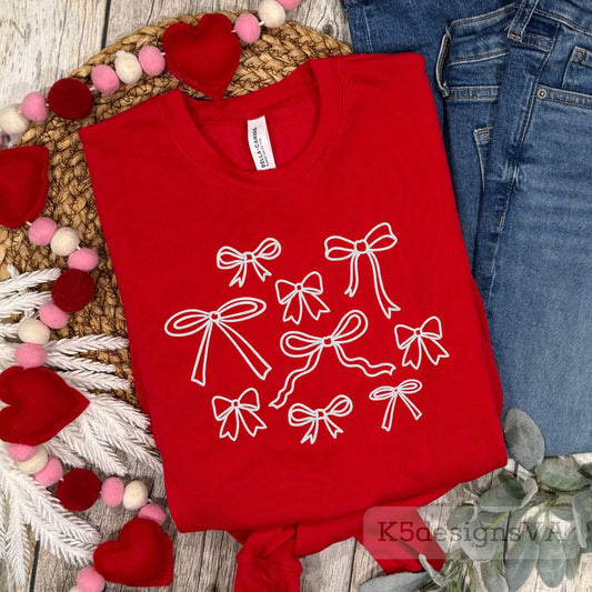 Bow Collage Embroidered Crewneck Sweatshirt