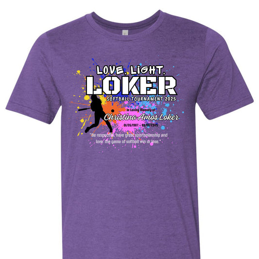 Love, Light, Loker Softball Tournament T Shirt