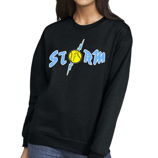 Storm Black Crewneck Sweatshirt Adult: TAT 10-14 business days from purchase date