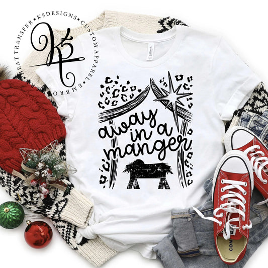 Away In A Manger - Leopard / Adult / Short Sleeve