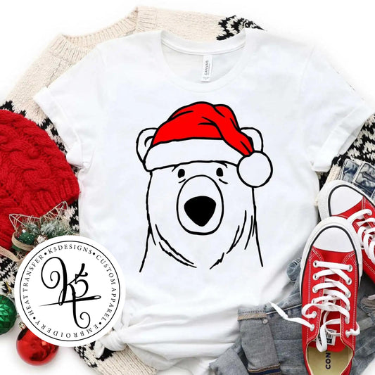 Santa Polar Bear / Adult / Toddler / Youth / Short Sleeve