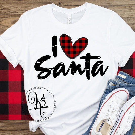 I Love Santa / Adult / Toddler / Youth / Short Sleeve