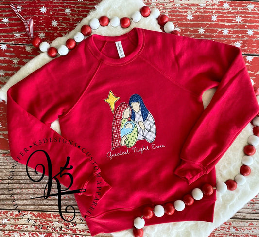 Greatest Night Ever / Embroidery / Crew Sweatshirt / Toddler / Youth