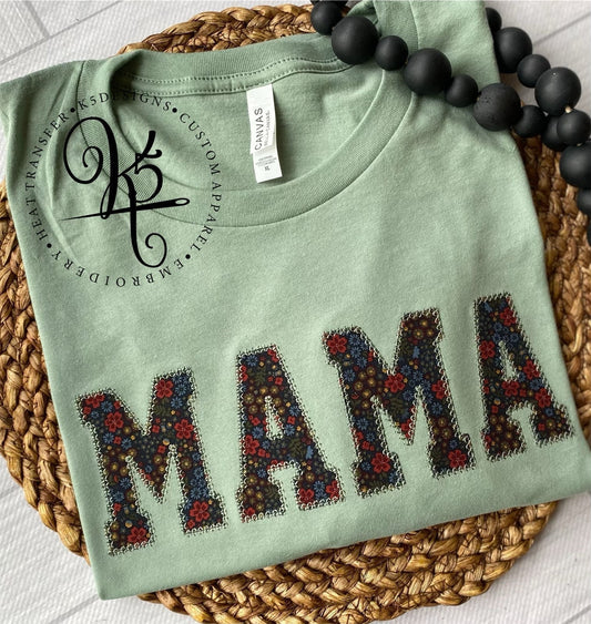 Floral Mama / Embroidery / Adult / Short Sleeve